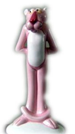 Tall Pink Panther with Hands Behind His Back